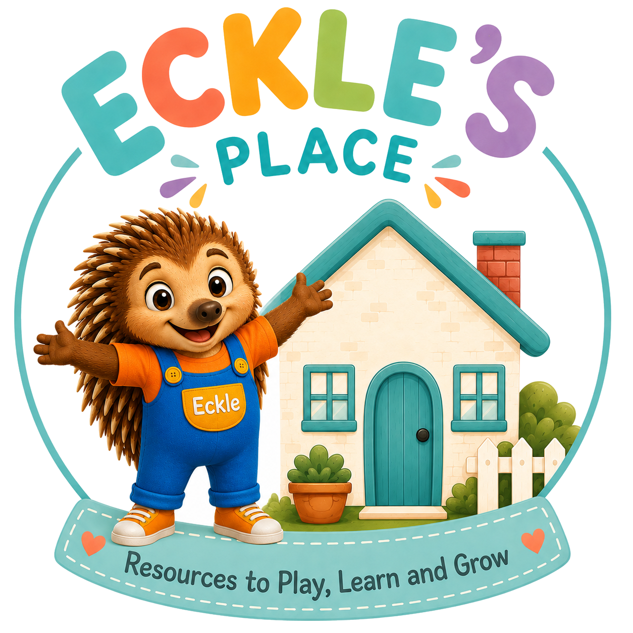 Eckle's Place logo with Eckle the echidna and house
