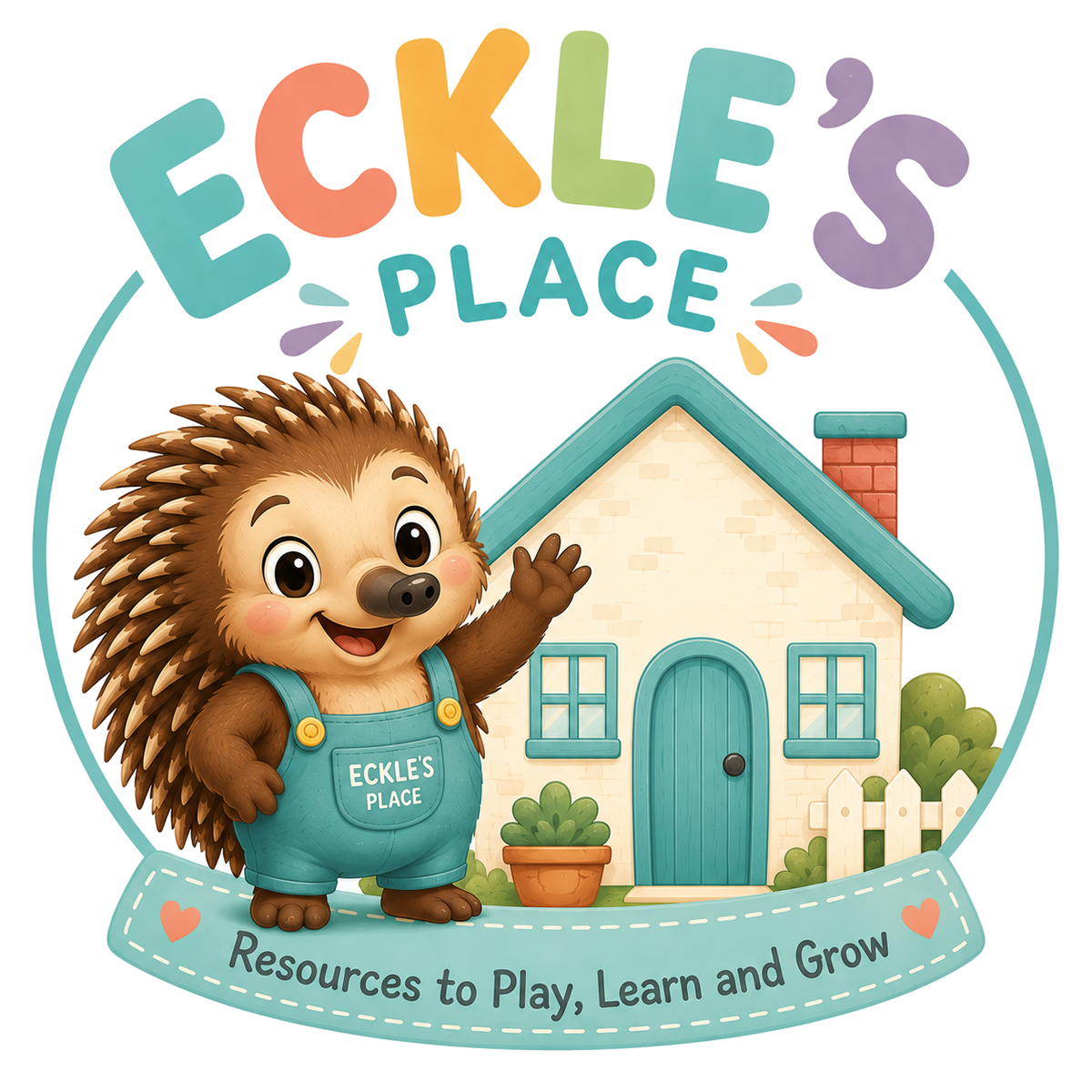 Eckle's Place logo with Eckle the echidna and house